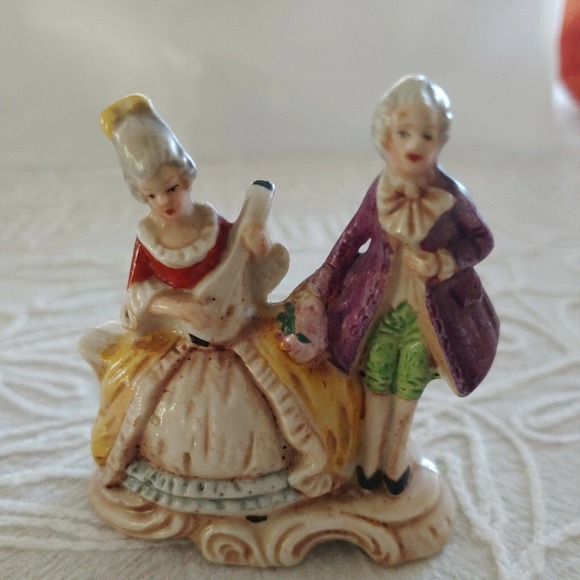 Rare Vintage Colonial Couple Porcelain Figurines Occupied Japan Germany( 2 ) - Picture 2 of 8